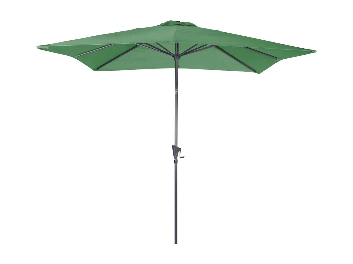 Parasol carré en aluminium avec manivelle 2,5m Tilt