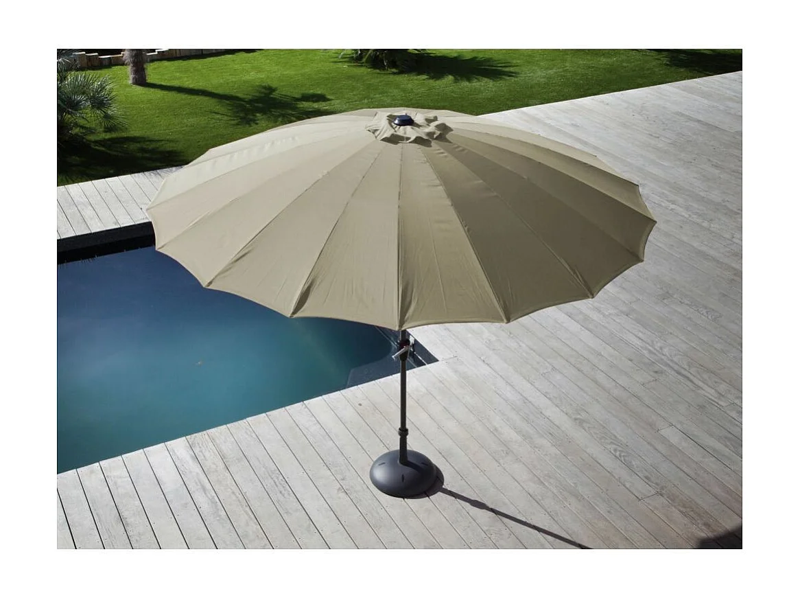 Parasol terrasse en fibre de verre Pagode 300 cm Argile