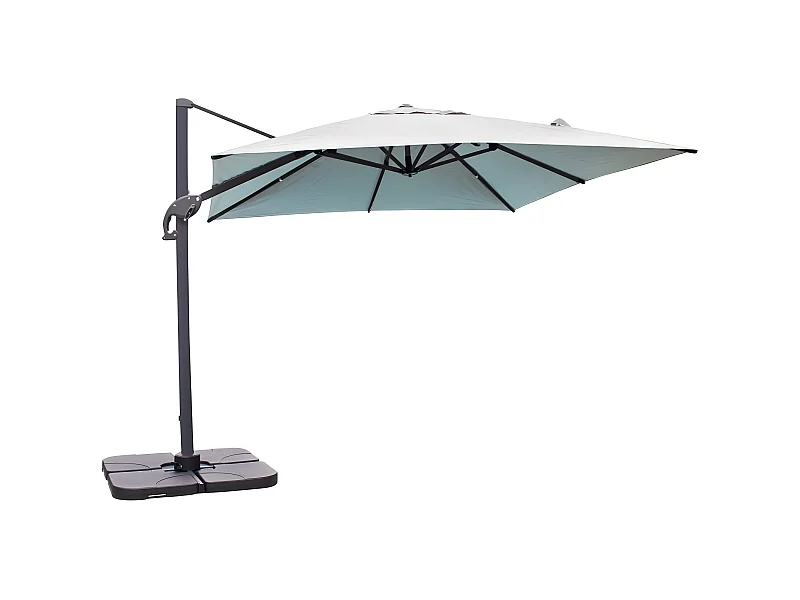 Parasol Déporté à Manivelle "Sevilla" 250cm Gris
