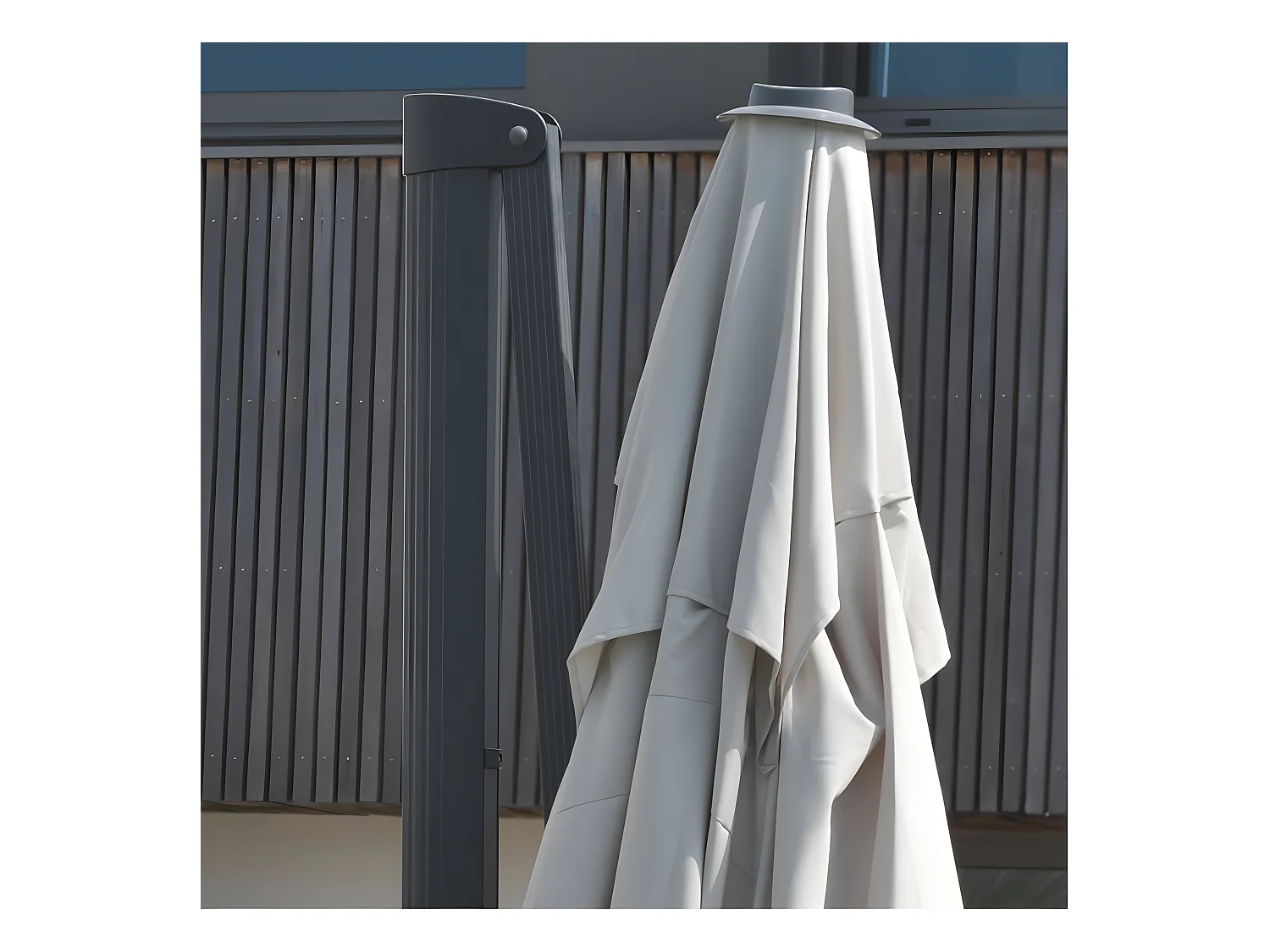 Parasol Déporté à Manivelle "Sevilla" 250cm Gris