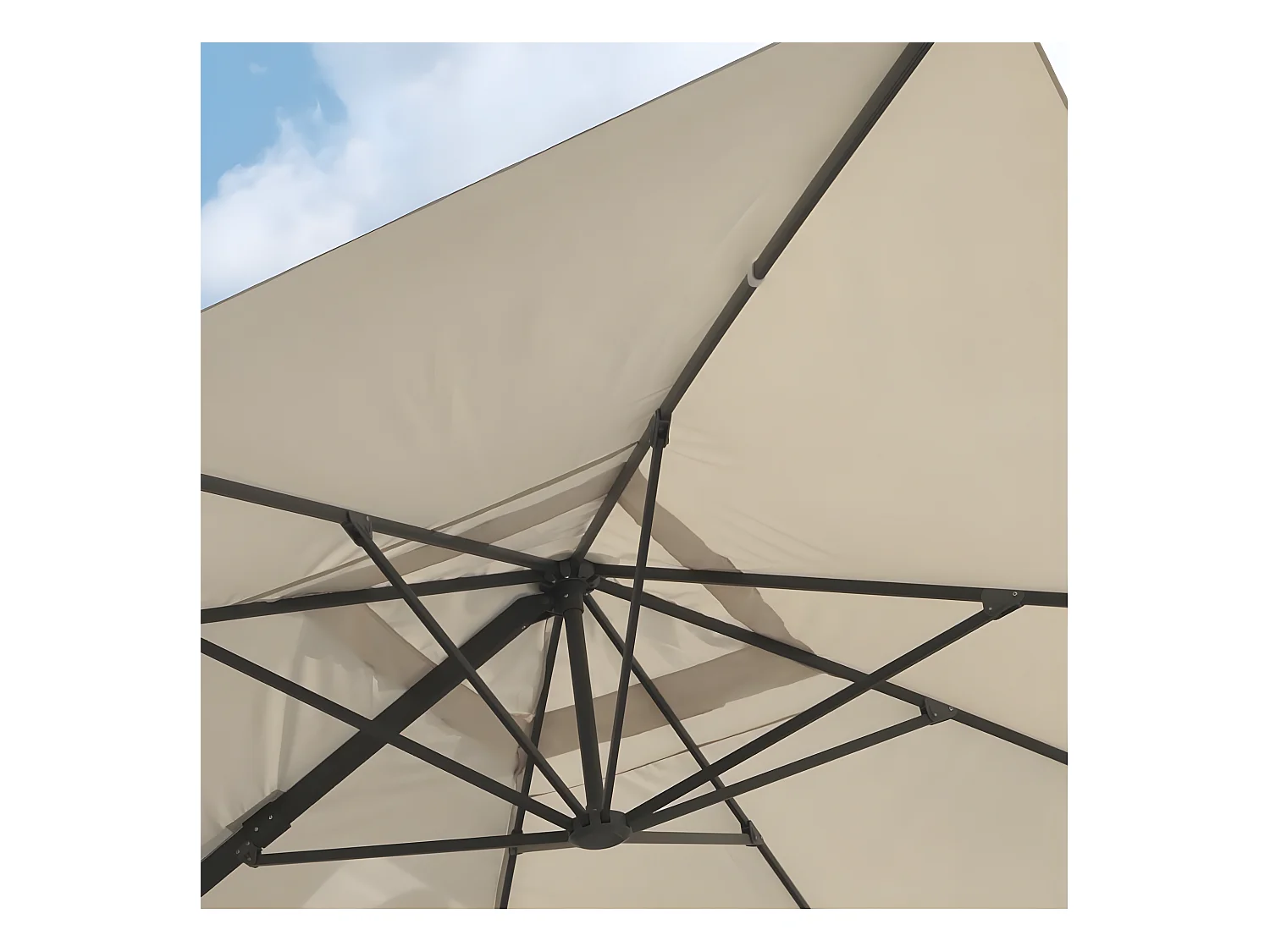 Parasol Déporté à Manivelle "Sevilla" 250cm Gris