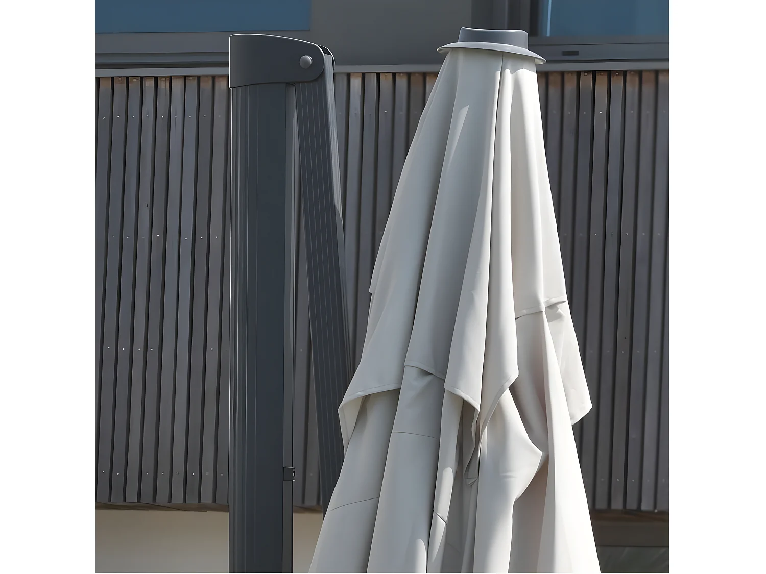 Parasol Déporté à Manivelle "Sevilla" 250cm Gris