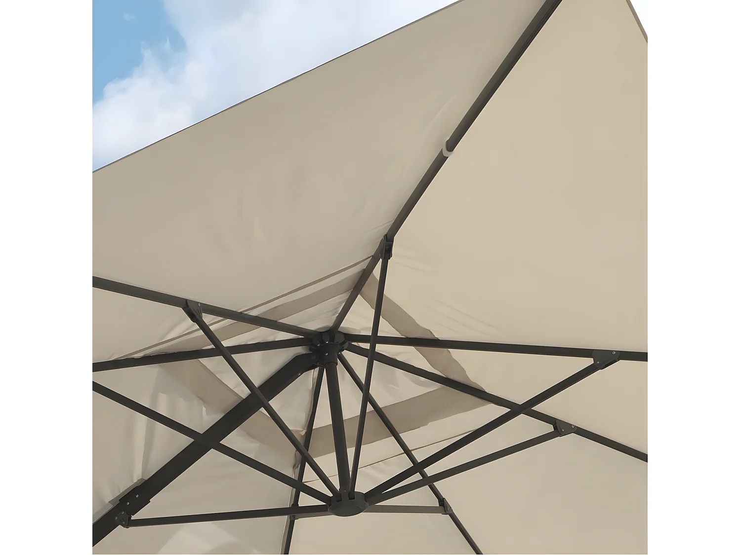 Parasol Déporté à Manivelle "Sevilla" 250cm Gris