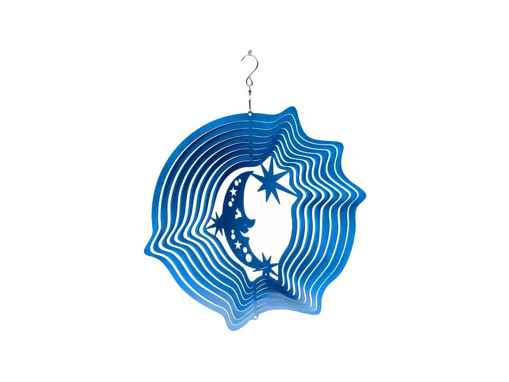 Mobile à vent lune & étoiles bleu 15cm Petit modèle