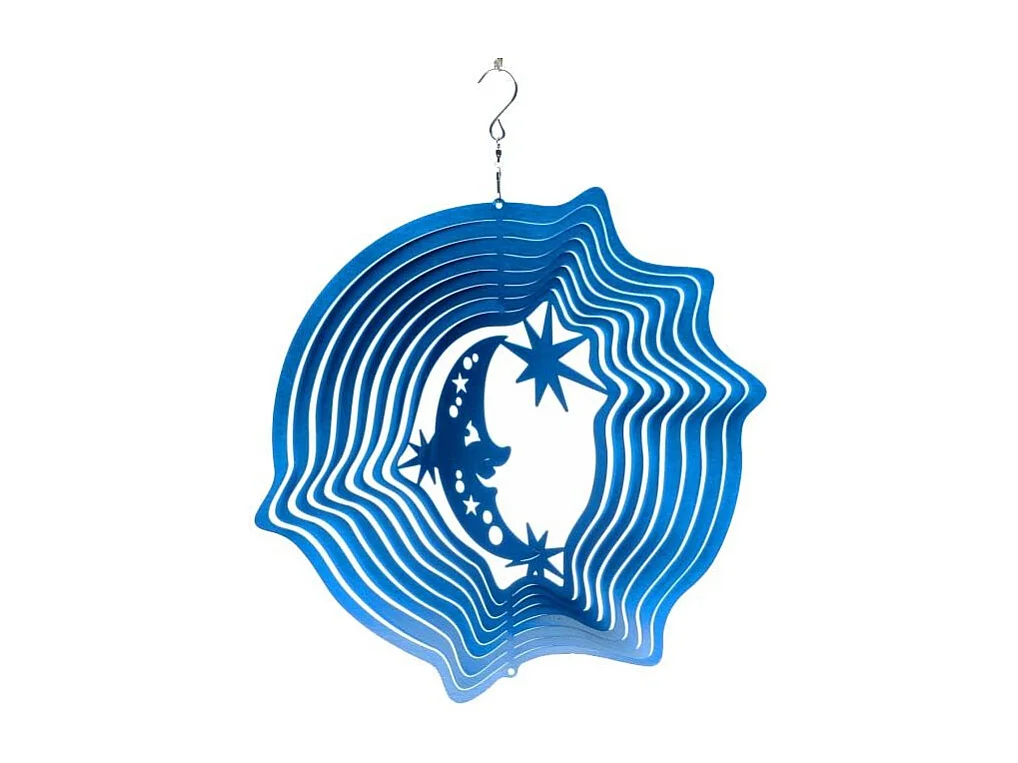 Móvil de viento luna y estrellas azul 15cm Pequeño