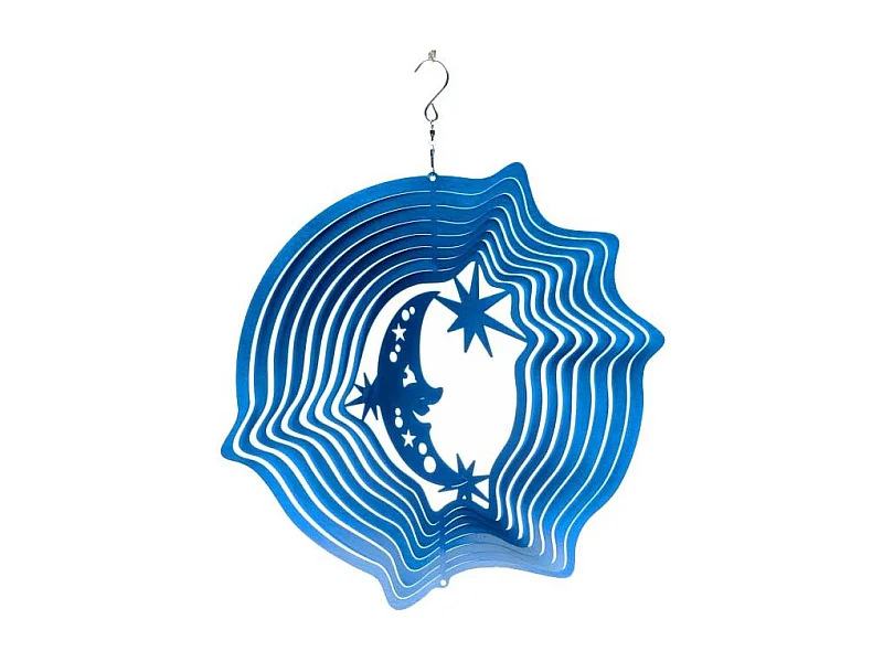 Móvil de viento luna y estrellas azul 15cm Pequeño