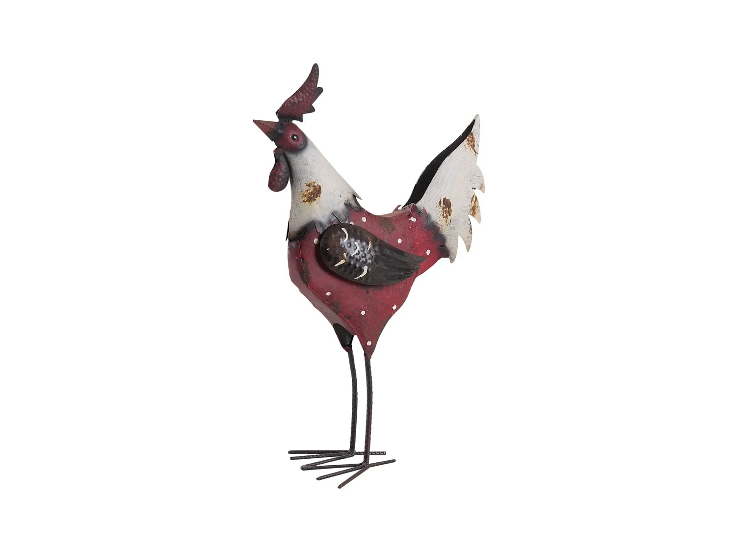 Coq en métal laqué et vieilli