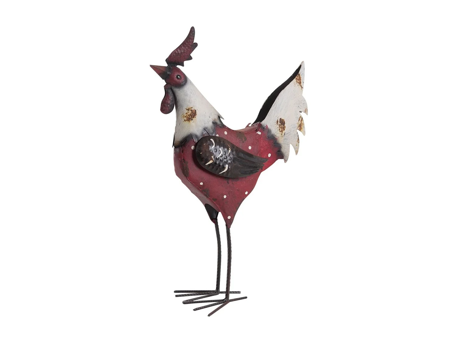Coq en métal laqué et vieilli