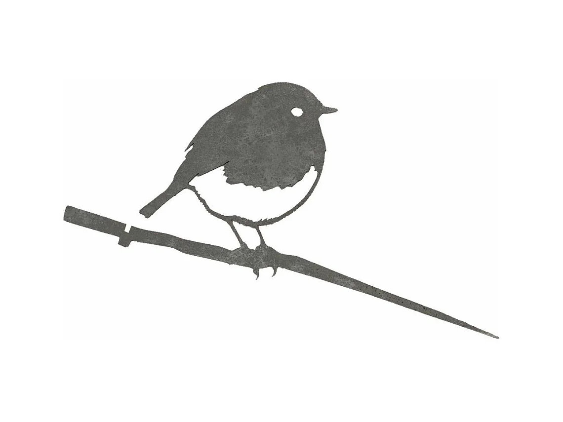 Oiseaux à planter mini rouge -gorge en acier corten (Lot de 3)