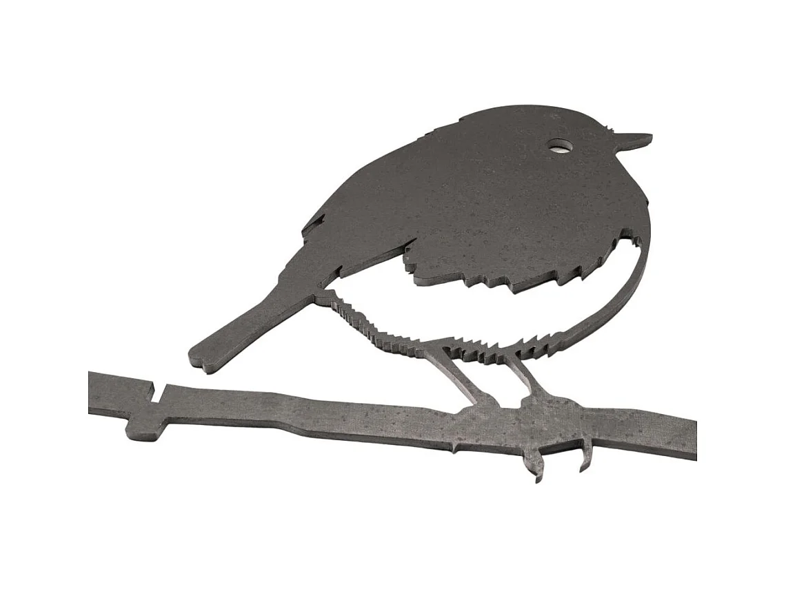 Oiseaux à planter mini rouge -gorge en acier corten (Lot de 3)