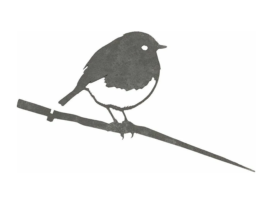 Oiseaux à planter mini rouge -gorge en acier corten (Lot de 3)