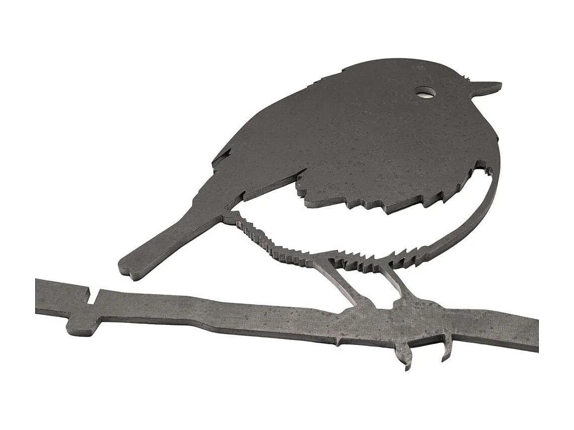 Oiseaux à planter mini rouge -gorge en acier corten (Lot de 3)