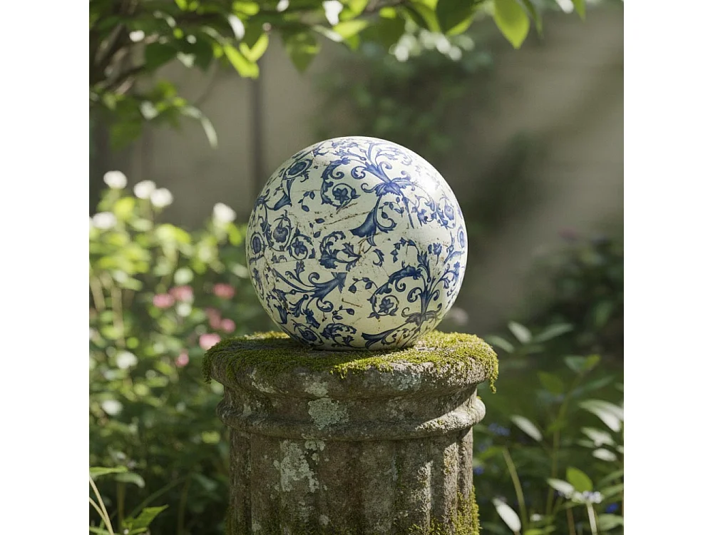 Boule en céramique patiné