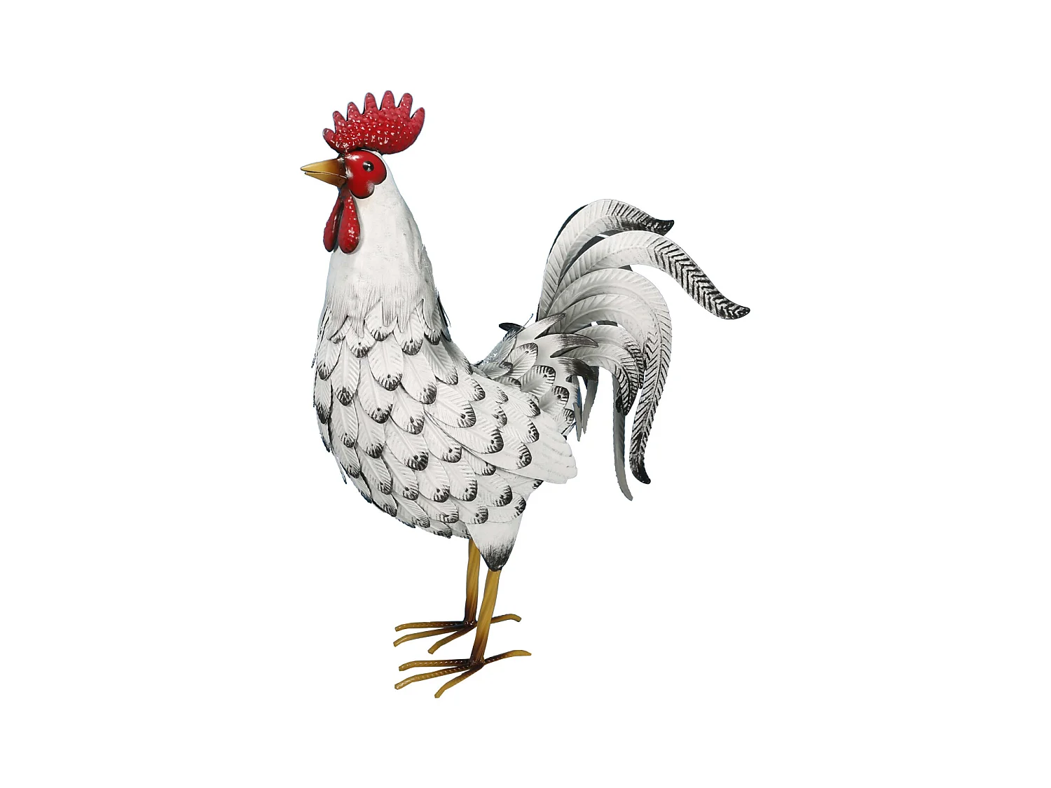 Gallo decorativo in metallo 53 cm