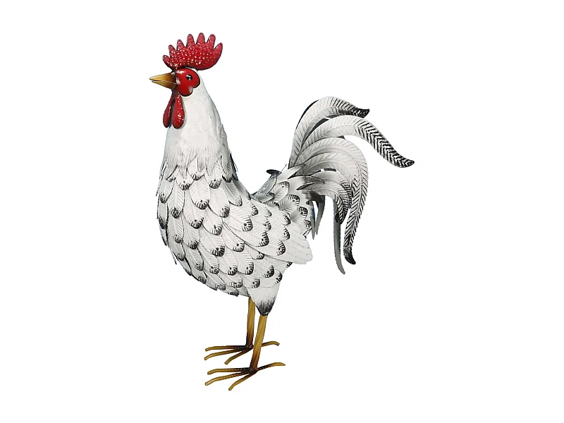 Gallo decorativo in metallo 53 cm