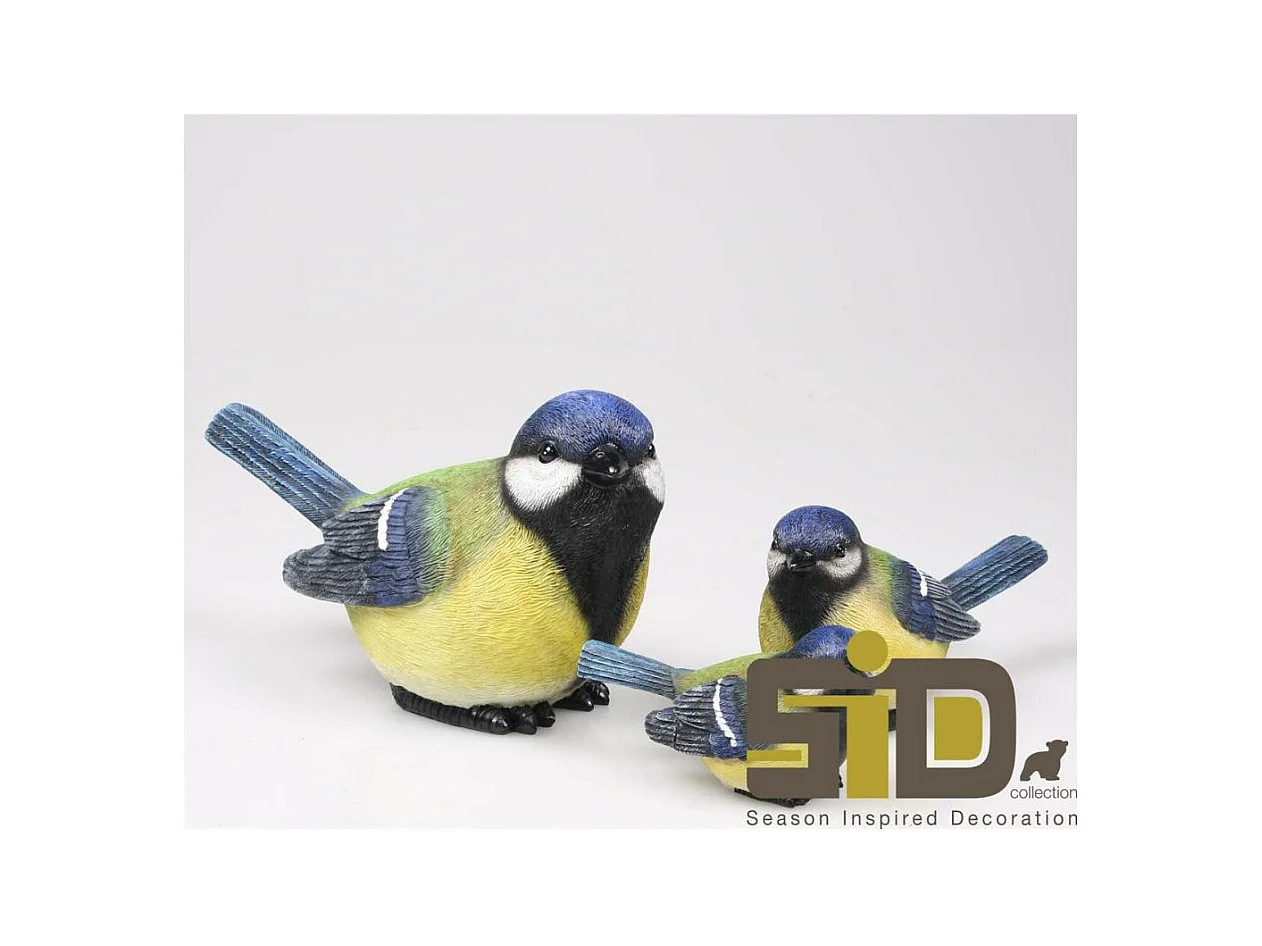 Oiseau mésange charbonnière en résine 20 x 10 x 12 cm