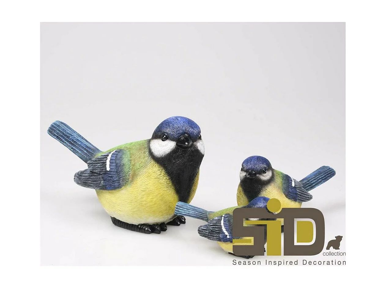 Oiseau mésange charbonnière en résine 20 x 10 x 12 cm