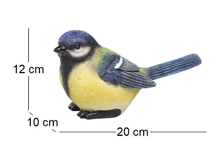 Oiseau mésange charbonnière en résine 20 x 10 x 12 cm