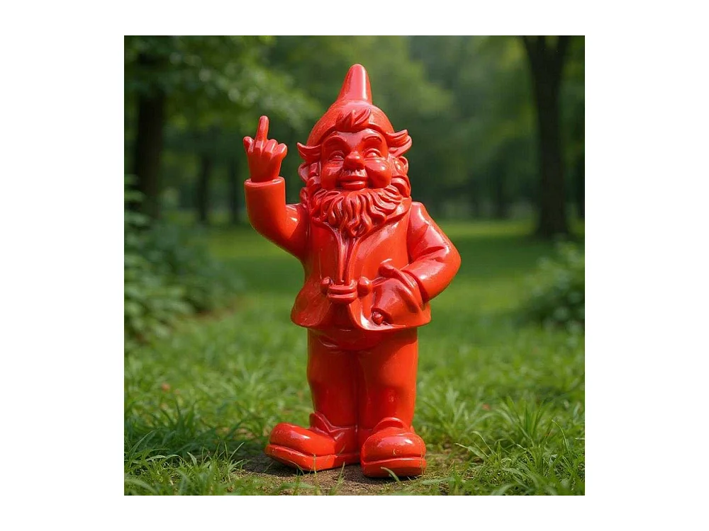 Nain de jardin en résine F*ck 16 x 12 x 32 cm