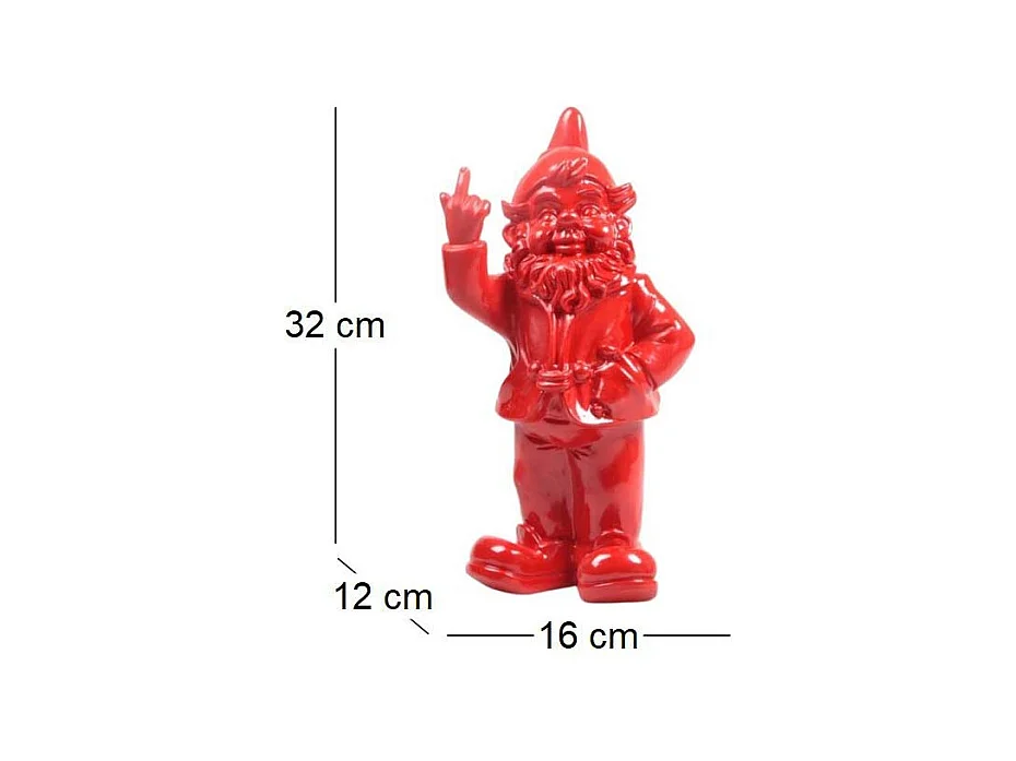 Nain de jardin en résine F*ck 16 x 12 x 32 cm