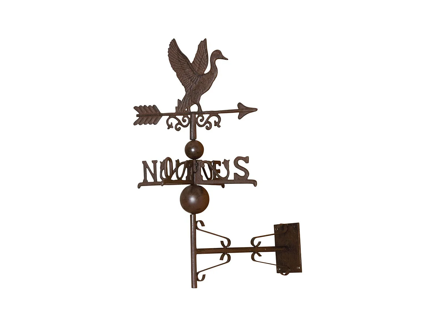 Girouette oie avec frise en fonte