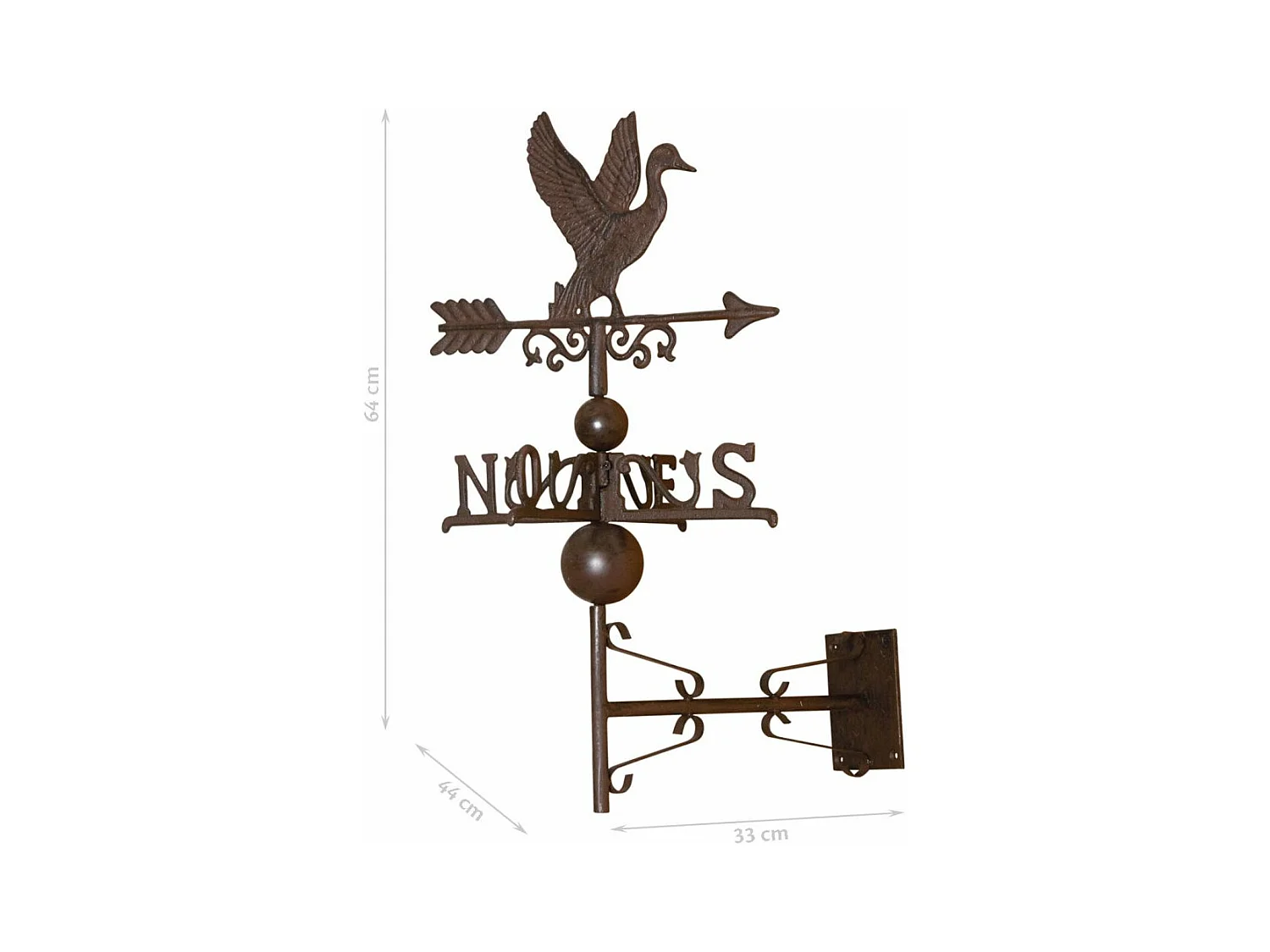 Girouette oie avec frise en fonte