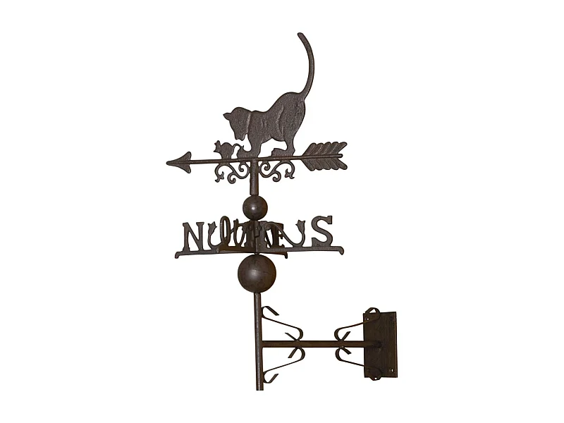 Girouette chat avec frise en fonte