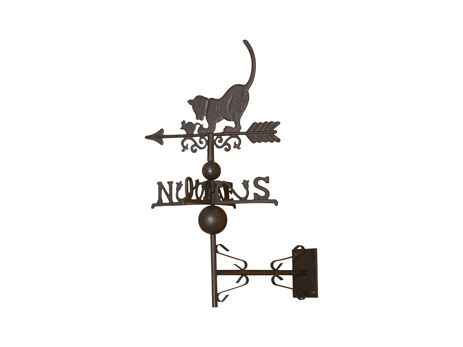 Girouette chat avec frise en fonte