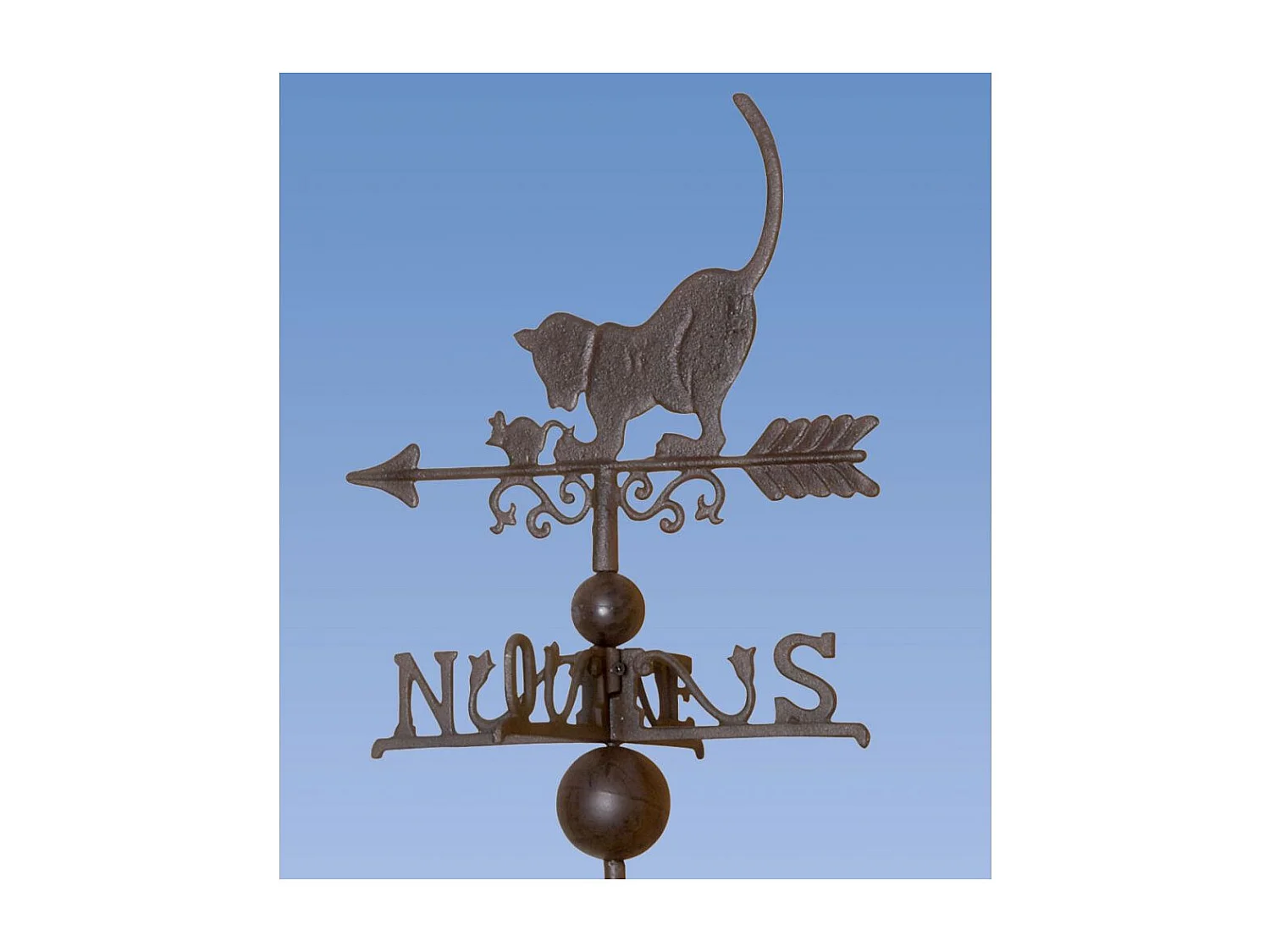 Girouette chat avec frise en fonte