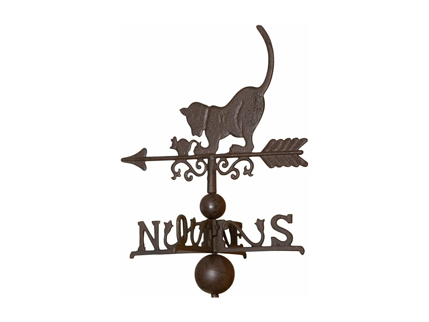 Girouette chat avec frise en fonte