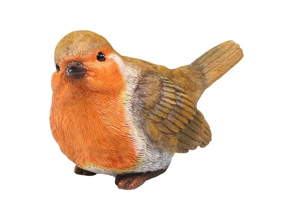 Oiseau rouge-gorge en résine 20 x 10 x 12 cm