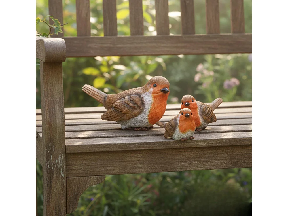 Oiseau rouge-gorge en résine 20 x 10 x 12 cm