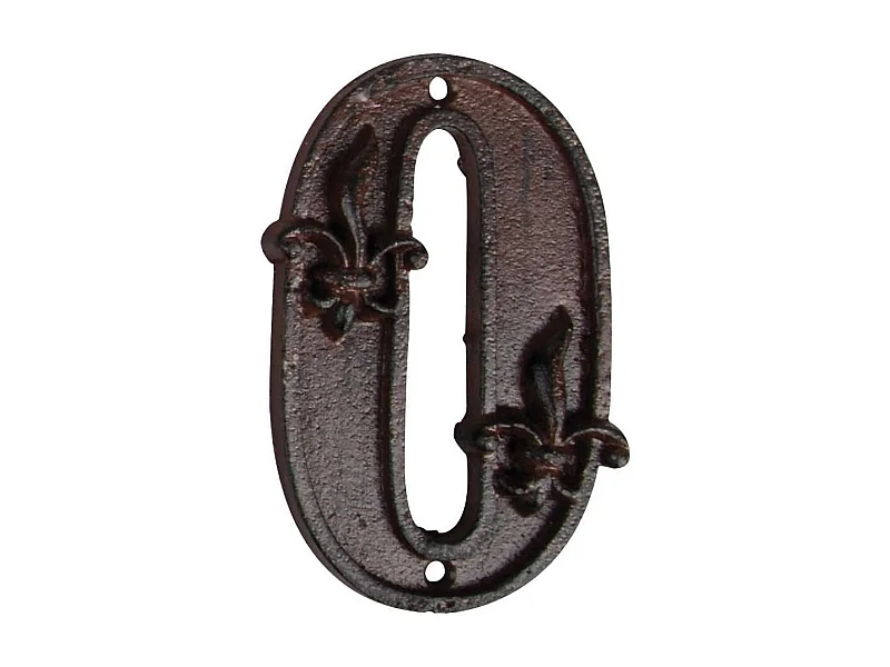 Numéro de maison en fonte Chiffre 0
