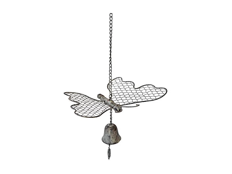 Cloche de jardin papillon blanc patiné