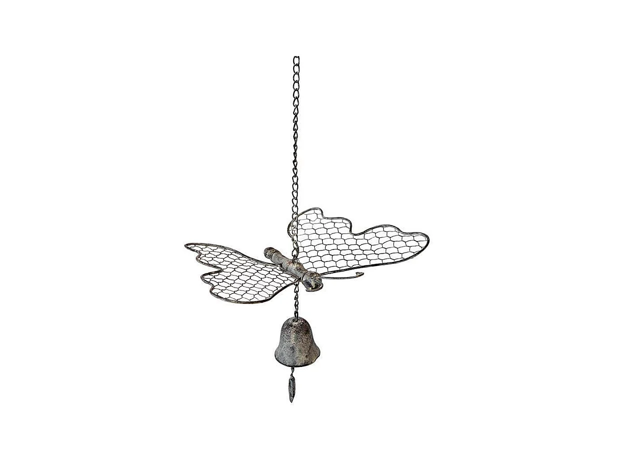 Cloche de jardin papillon blanc patiné