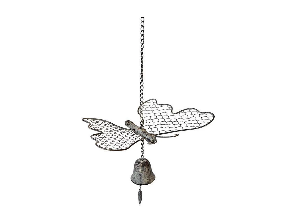 Cloche de jardin papillon blanc patiné