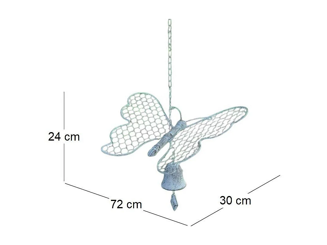 Cloche de jardin papillon blanc patiné