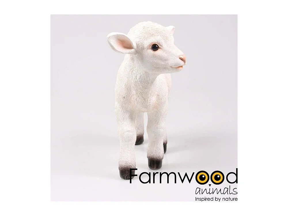 Agneau blanc en résine Debout 1
