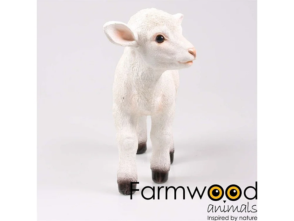 Agneau blanc en résine Debout 1