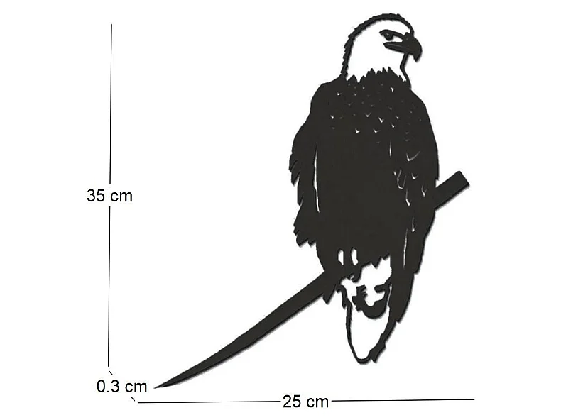 Oiseau sur pique aigle en acier corten
