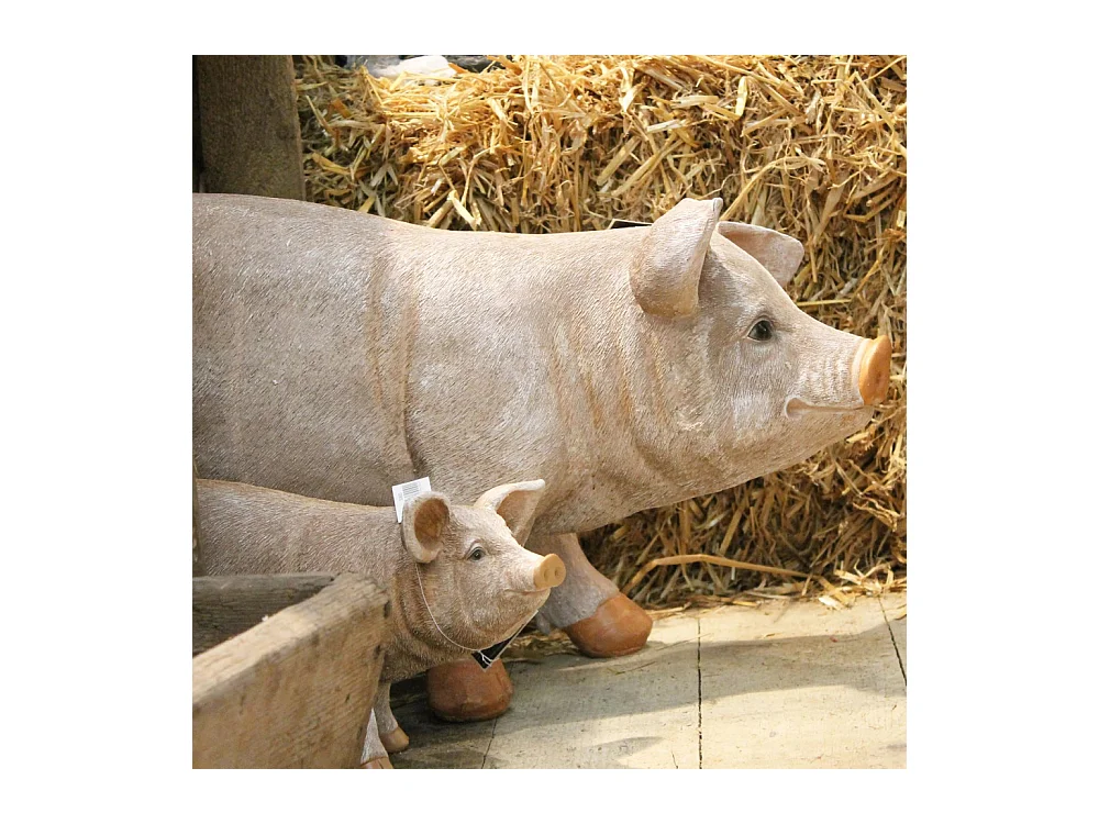 Cochon debout en résine Porcelet