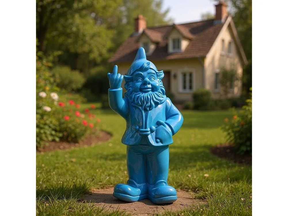 Nain de jardin en résine F*ck 16 x 12 x 32 cm