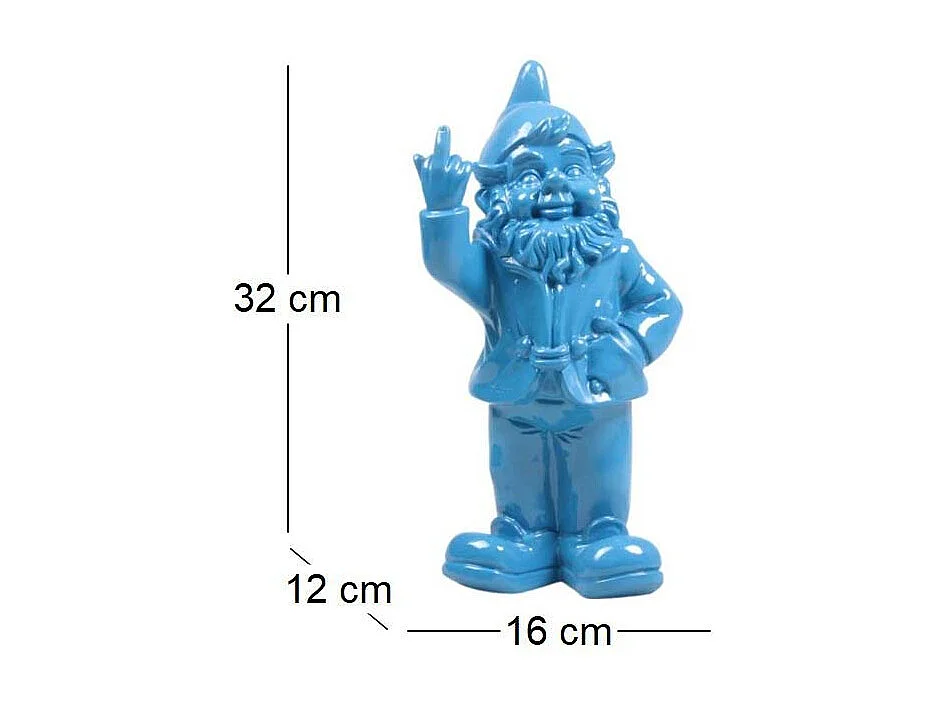 Nain de jardin en résine F*ck 16 x 12 x 32 cm