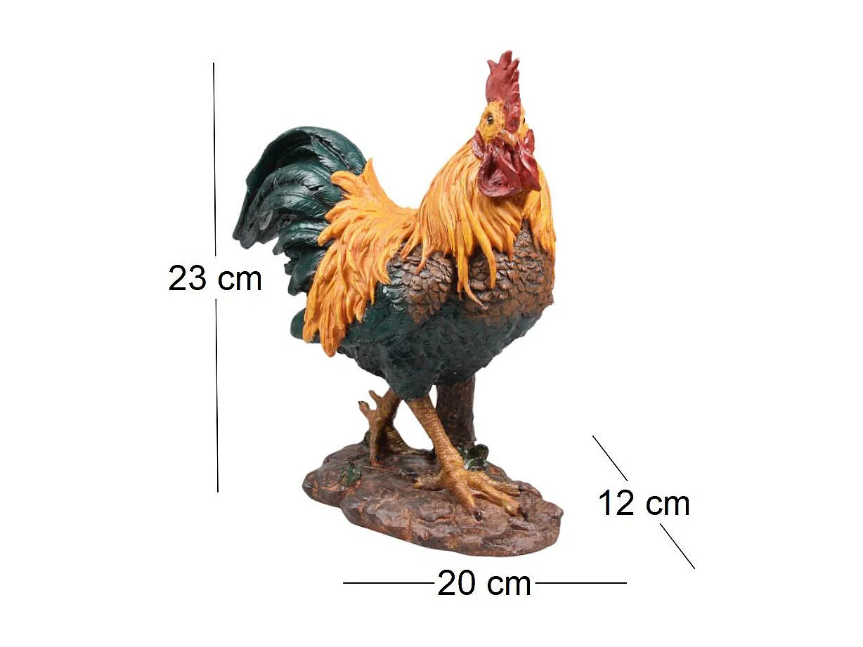 Coq en résine 20 x 12 x 23 cm