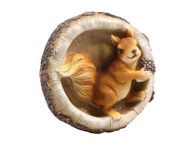 Décoration murale en résine Ecureuil Tronc d'arbre