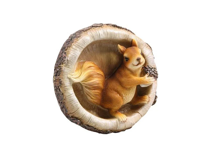 Décoration murale en résine Ecureuil Tronc d'arbre