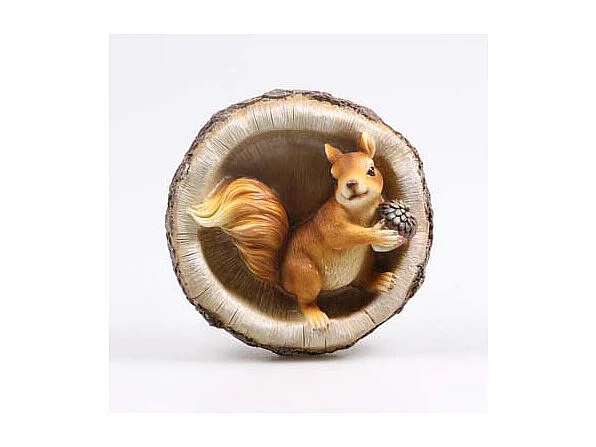 Décoration murale en résine Ecureuil Tronc d'arbre