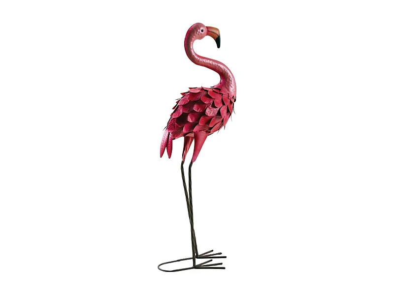 Rosa Flamingo aus matt lackiertem Metall (2er-Set)