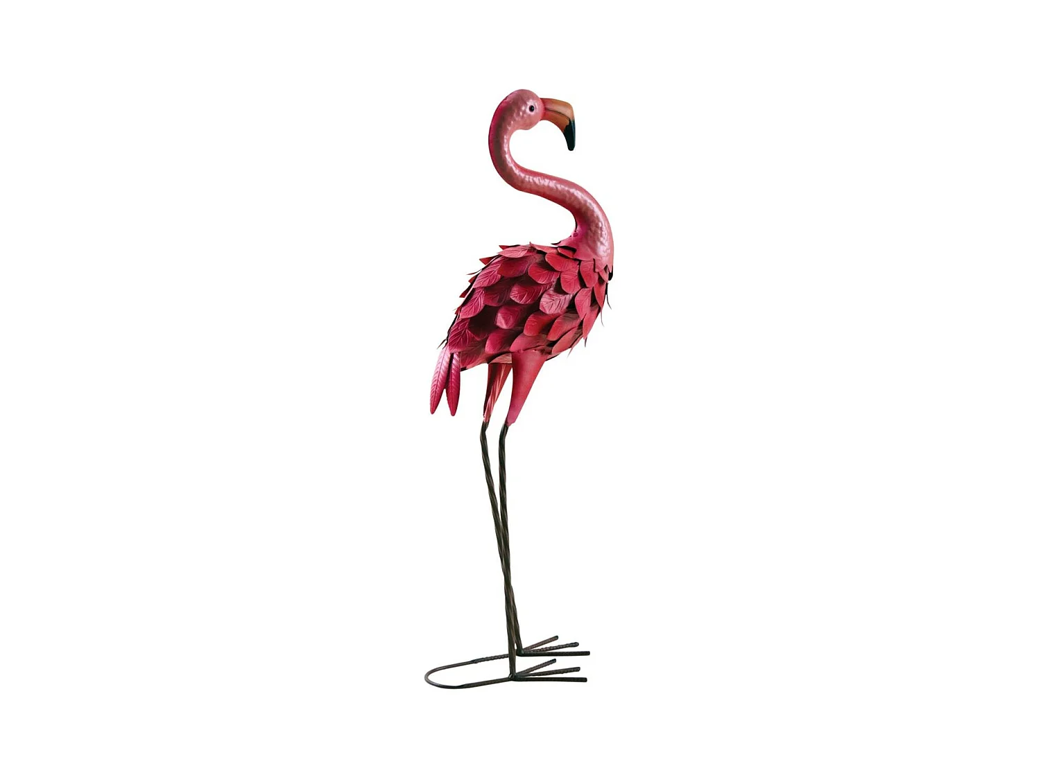 Rosa Flamingo aus matt lackiertem Metall (2er-Set)