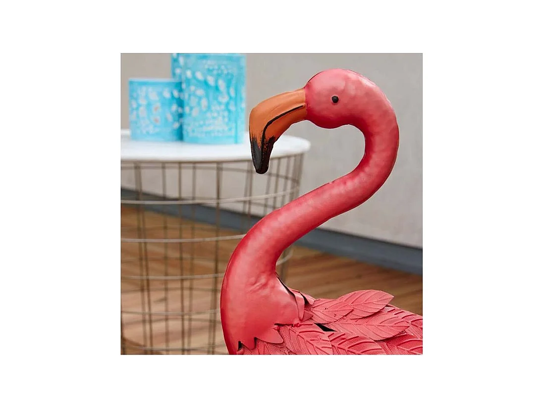 Rosa Flamingo aus matt lackiertem Metall (2er-Set)